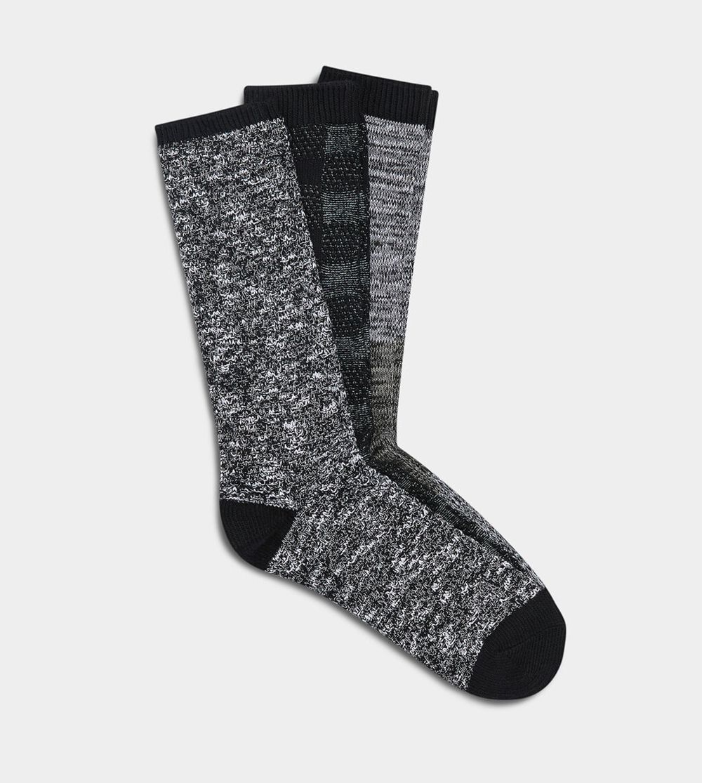 Ugg Sock Mens - Ugg Bennett Crew Gift Set Black - 419RSDIJK